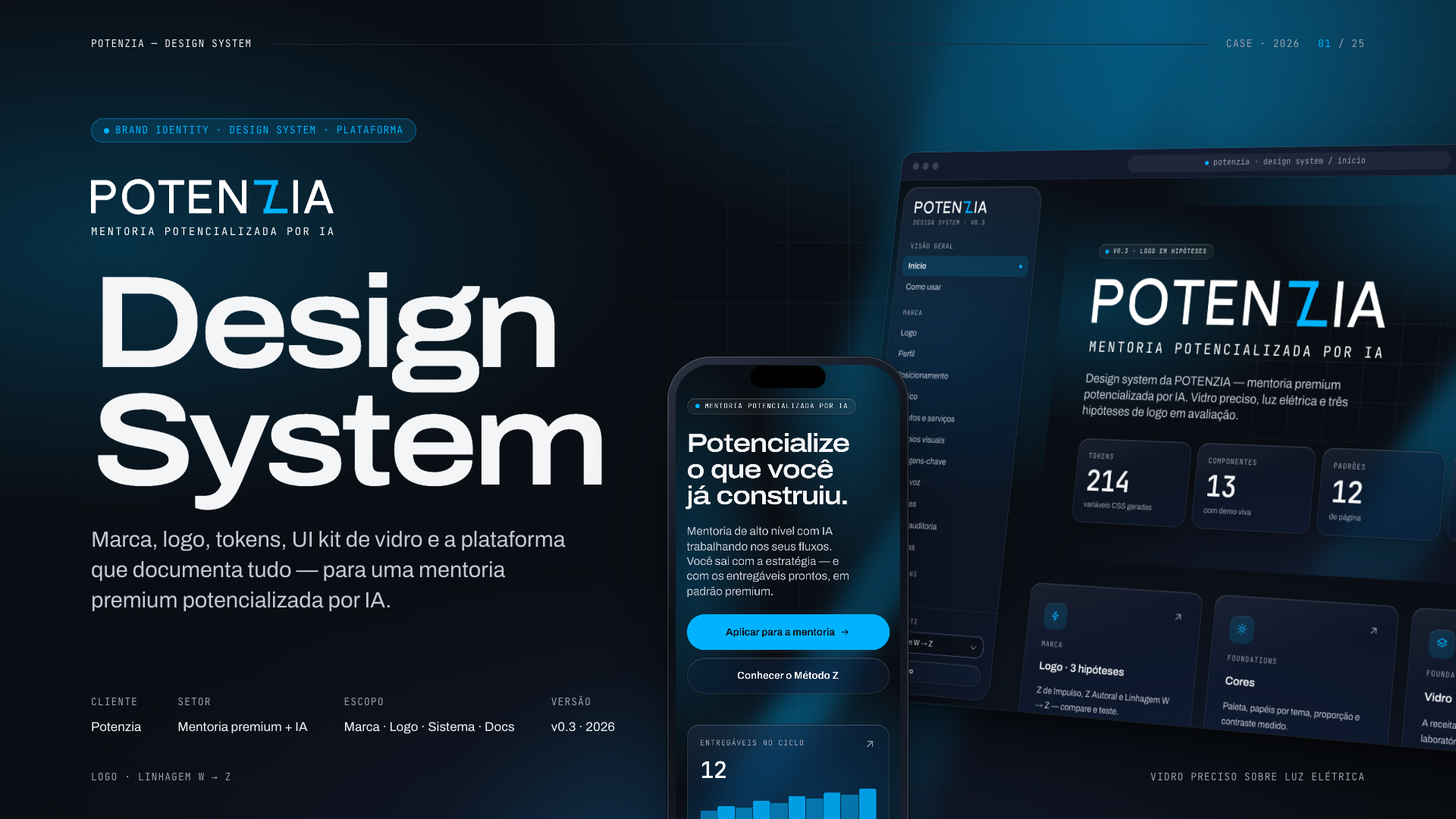 Capa do case PotenZIA Digital: Design System